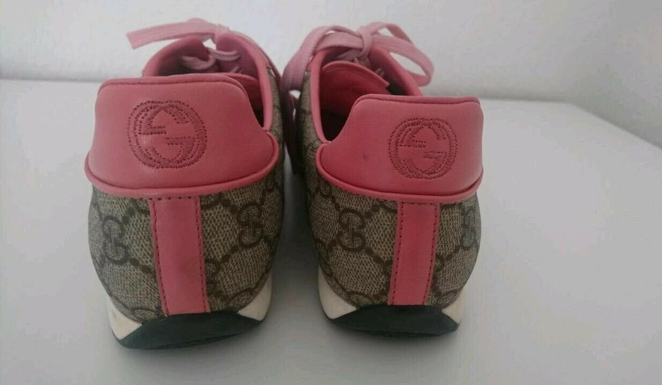 Original Gucci Sneakers Schuhe Gr. 38 rosa beige neu Schnürschuhe in Berlin