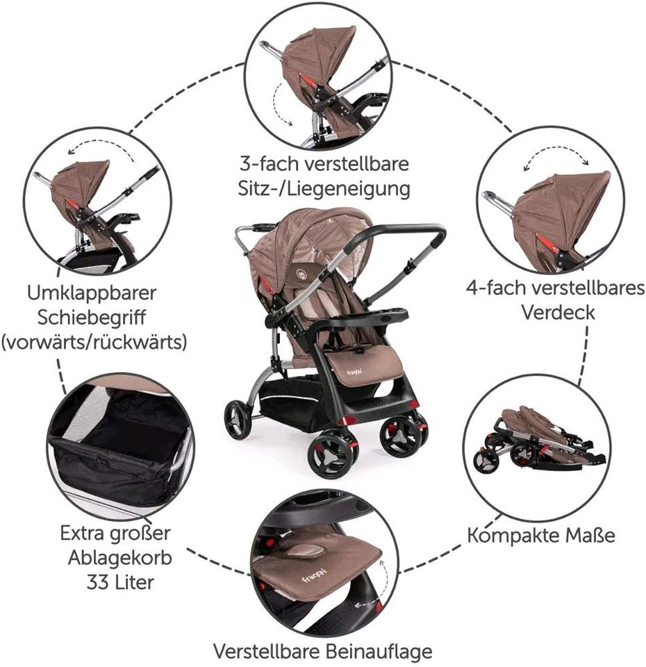 Buggy Froggy RANGER S4 Kinderwagen grau mit Regenschutz in Görwihl