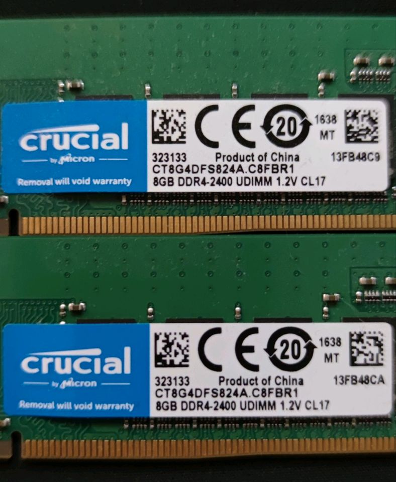 Arbeitsspeicher 2x8 Crucial  DDR4-2400 UDIMM in Lünen