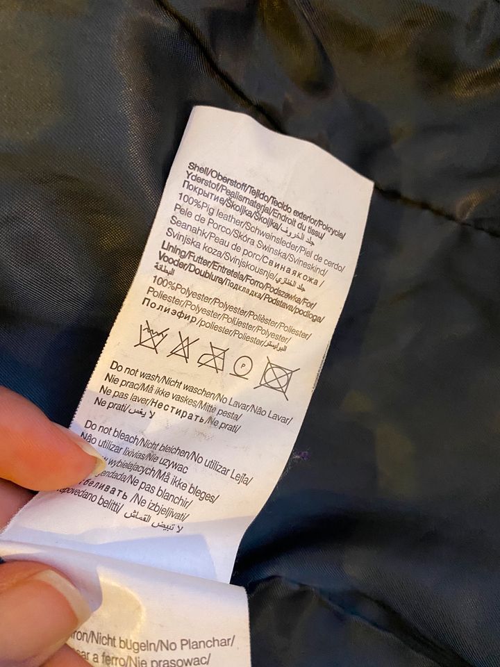 Vero Moda Lederjacke Mantel grau Gürtel M Echtleder in Dortmund