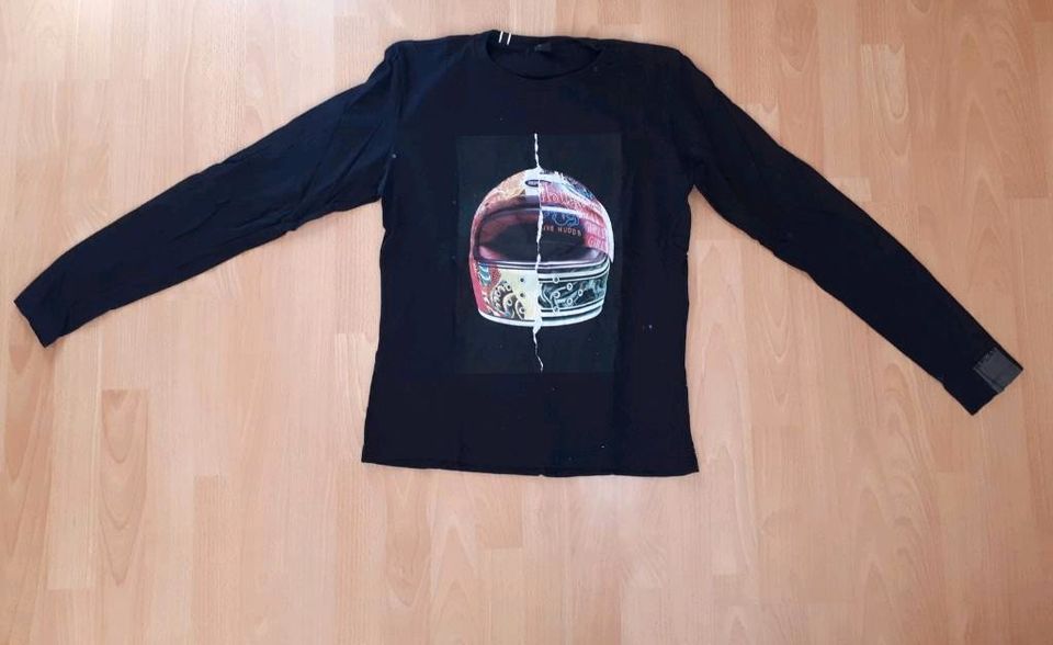 Replay Shirt Langarm Gr. M schwarz mit Druck neuwertig in Berlin