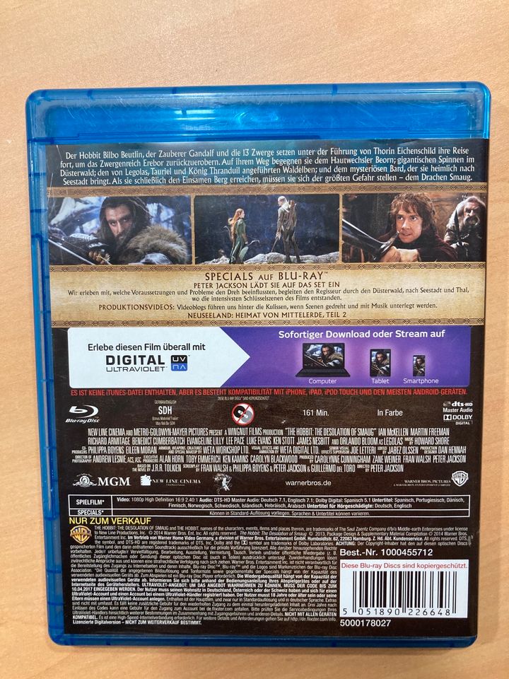 Blu-Ray der Hobbit Smaugs Einöde in Veitshöchheim