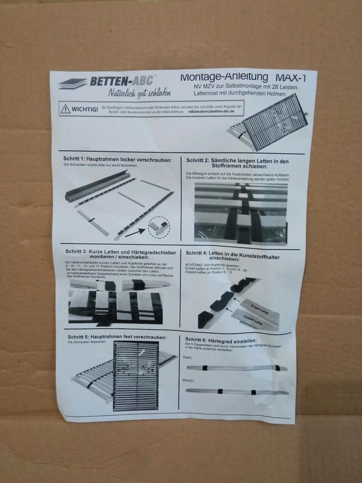 Lattenrost zur Selbstmontage 120x220 in Rehau