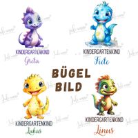 Bügelbild personalisiert Kindergarten Kind Dino Junge & Mädchen Brandenburg - Biesenthal Vorschau