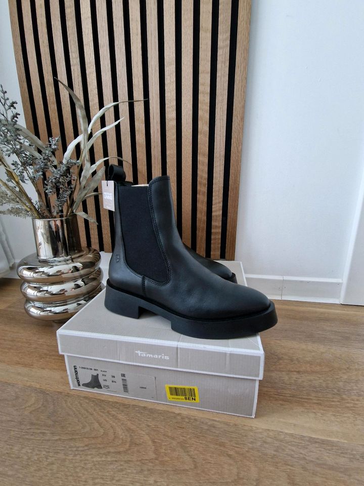 Tamaris Chelseaboots Plateau Leder NEU Gr. 39 in Hamburg