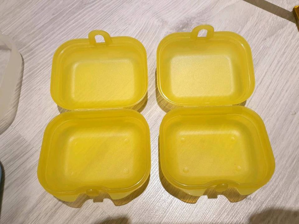 Tupperware Aufbewahrung gelb Eco Mini Twin Dose Brotdose in Drochtersen