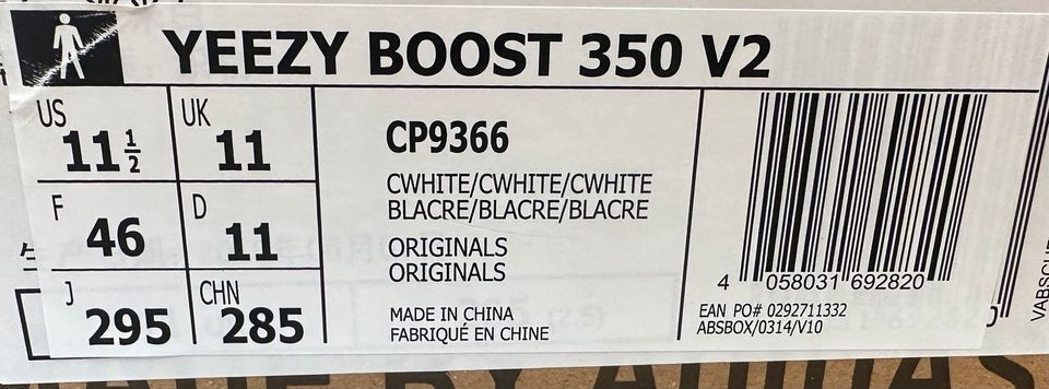 adidas Yeezy Boost 350 V2 Cream / Triple White | NEU & OVP | 46 in Flensburg