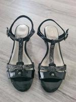 Tamaris Lack Sandalen schwarz Animal Print Muster Gr.39 Hessen - Leun Vorschau