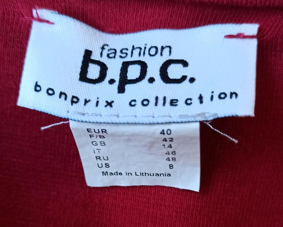 Jacke Blazer Bluse Sweatshirt Bonprix Gr. 40 dunkelrot TOP in Bad Pyrmont