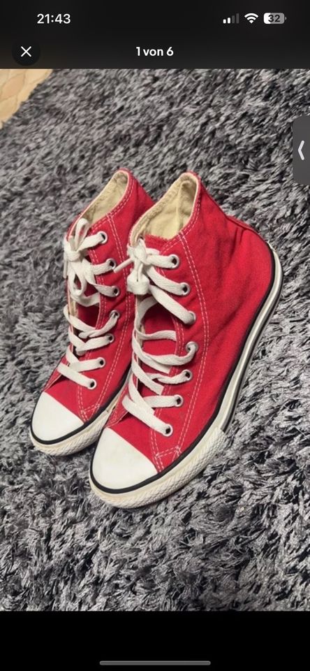 Rote Converse Kinder Sneaker Größe 35 in Brilon