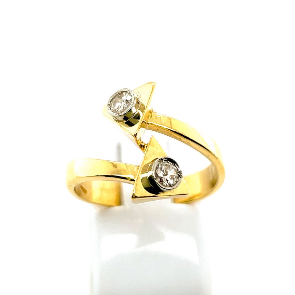 18K 750 Bicolour Gold 0,30 Ct Diamant Doppel Solitär Ring RG 57 in  Rheinland-Pfalz - Igel | eBay Kleinanzeigen ist jetzt Kleinanzeigen