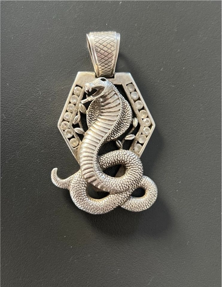 Anhänger, Silber 925, Motiv Schlange Kobra, Amulett in Gückingen
