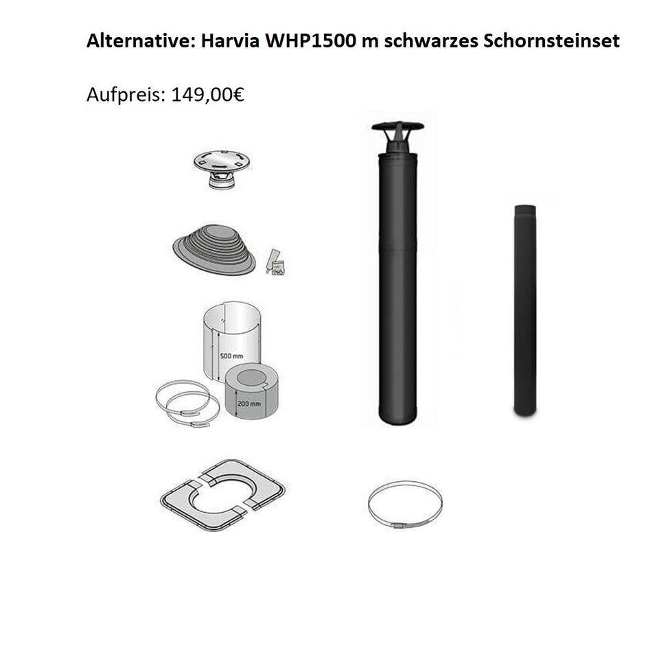 Harvia 20 Pro SL Komplettset inkl. WHP1500 Schornstein + 20 Kilogramm Saunasteine + Saunaofen - Holzofen - Sauna - BimSchV 2 - holzbefeuert - Außenbefeuerung Fasssauna Saunafass Gartensauna Außensauna in Steinhagen