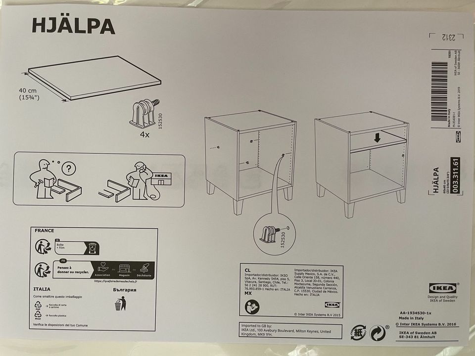 IKEA HJÄLPA Boden, weiß, 60x40 cm NEU in Frankfurt am Main