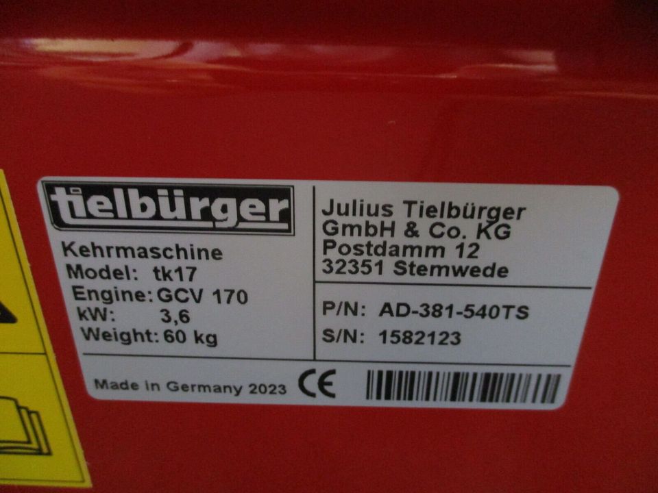 TIELBÜRGER Kehrmaschine TK 17 m. HONDA-Motor Art.. AD-381-440TS 7 in Beelen