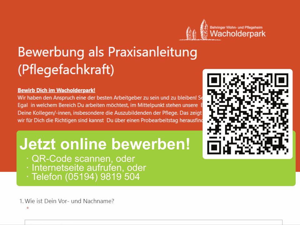 Praxisanleitung (Pflegefachkraft) (m/w/d) in Voll- oder Teilzeit in Bispingen