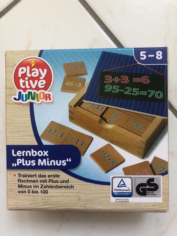 Lernbox Holz Plus Minus 5 - 8 Jahre im Originalkarton in Estenfeld