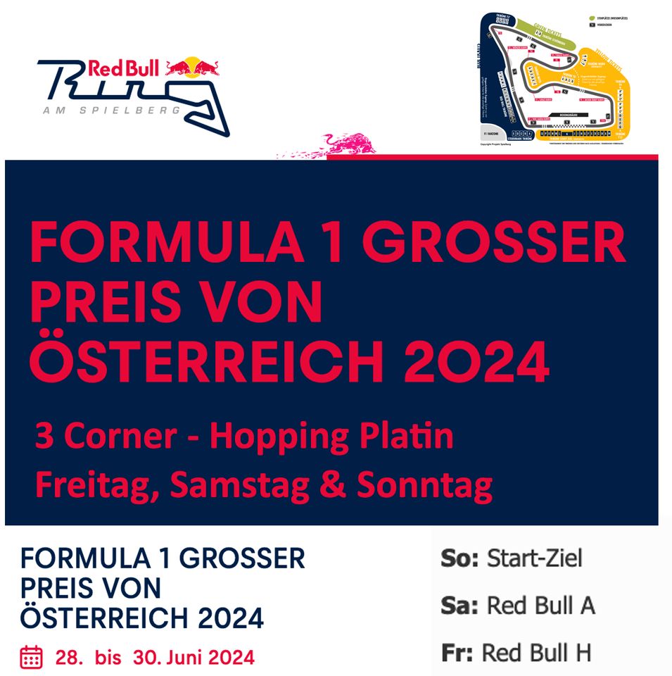 2x Formel 1, Spielberg, Österreich, 3Tage Corner Hopping Platin in Darmstadt