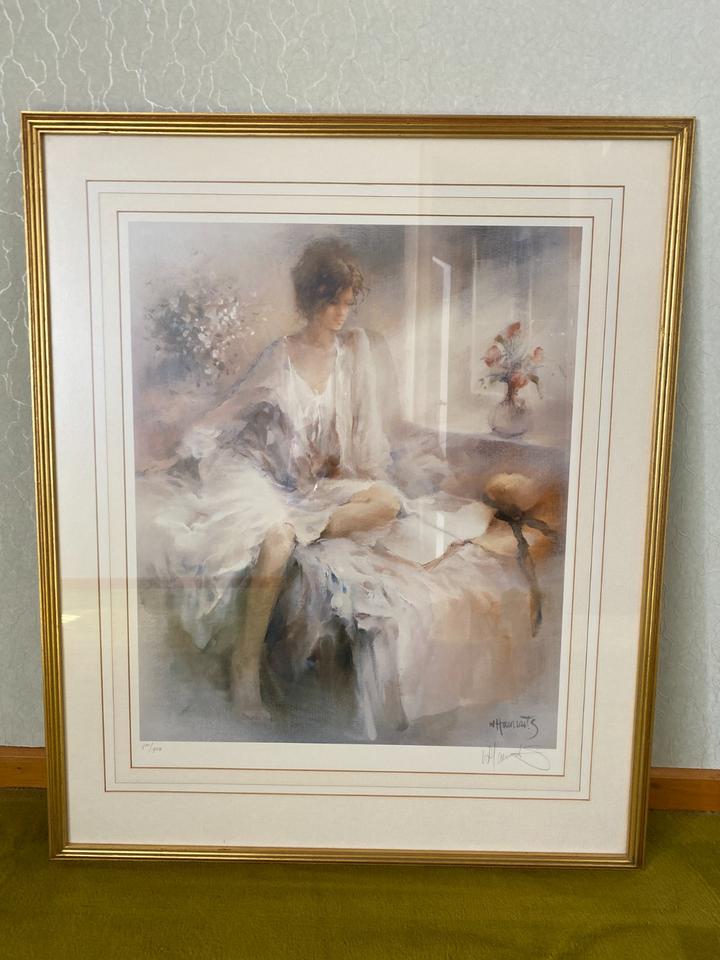 nummerierter signierter Kunstdruck Willem Haenraets gerahmt in Würselen