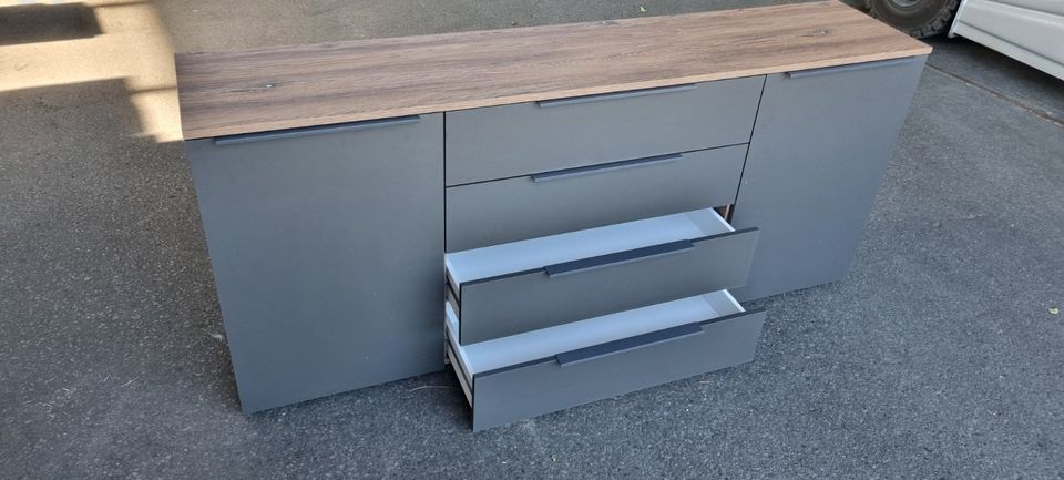 Kommode, Sideboard, Schrank "Tom" 166cm, eiche-anthrazit in Lemgo