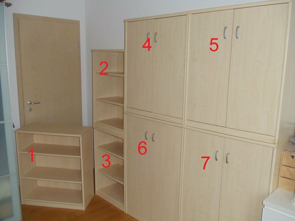 Möbel Jugend- Kinderzimmer Einrichtung 7x Schrank Regal birke in Hofheim am Taunus