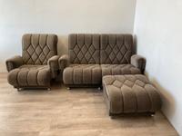 #A DDR Couchgarnitur Sofa Couch 2Sitzer Sessel Hocker grau Rollen Sachsen - Burgstädt Vorschau