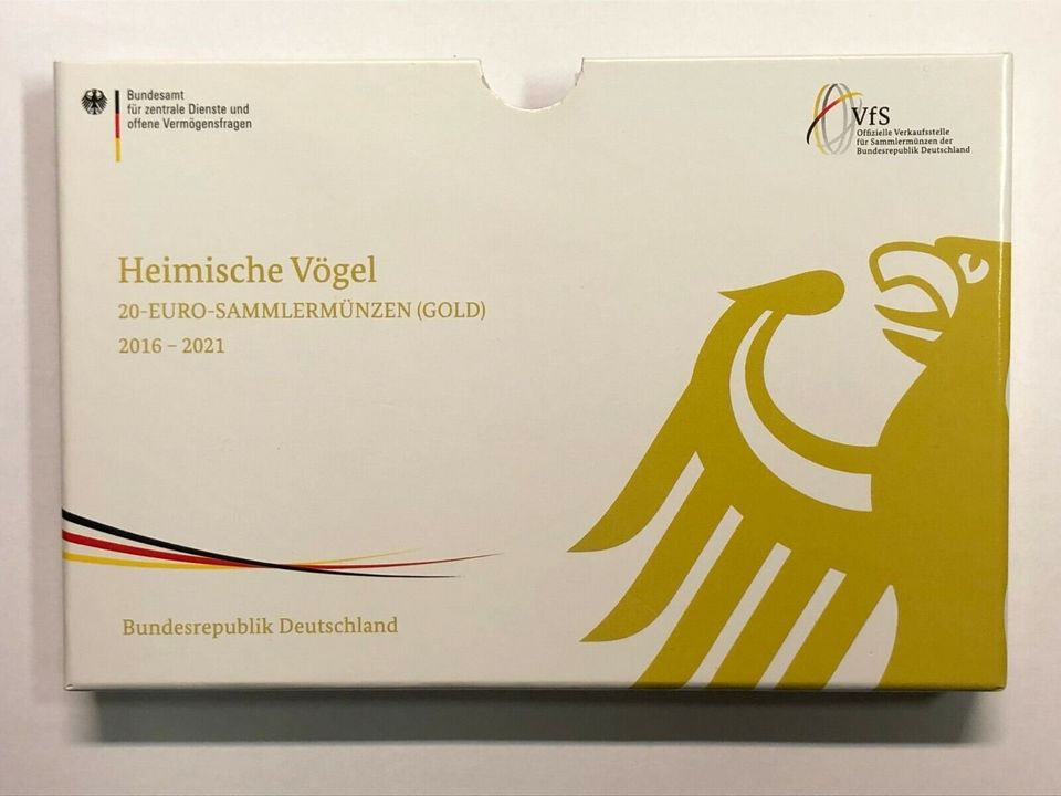 Acrylsammelbox für Goldmünzen Heimische Vögel 2016-2021 in Kölleda