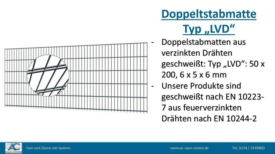 50m Set Doppelstabmattenzaun 1,8m Zaun Sichtschutz Zaun NR.20 in Bochum