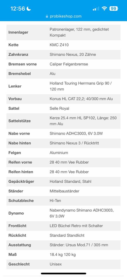 Ortler Hollandrad in Herford