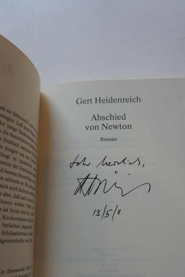 Gert Heidenreich "Abschied von Newton" Roman Taschenbuch signiert in Gaimersheim