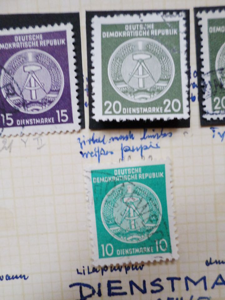 Dienstmarken, Briefmarken 1954/56 Faserpapier gestempelt Mi 18-22 in Berlin