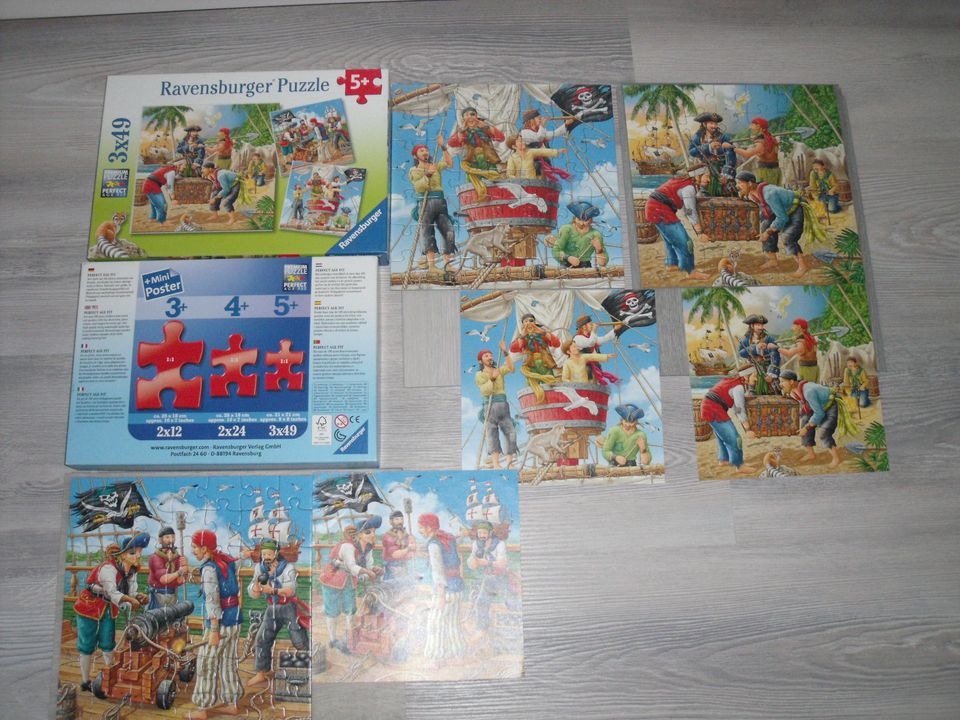 3 Ravensburger Puzzle Pirat, 3x49, Neuwertig, Versand möglich in Kulmbach