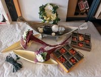 Kerzenständer, Stoffblumen, Dekoschale, Holzschale, Hochzeitsdeko Rheinland-Pfalz - Kettig Vorschau