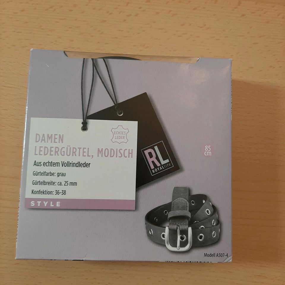 2 Ledergürtel schwarz + grau 85 cm  NEU  je 5,-€ in Hannover