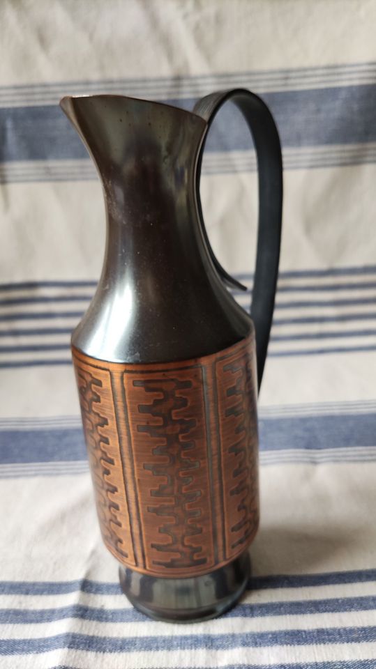 alt Vase mit Henkel, DDR-Designe, aus Kupfer Deko, Vintage in Neustrelitz