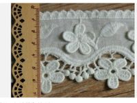 BESTICKTE BAUMWOLL SPITZE 3D Muster weiß VINTAGE SHABBY 7 CM Niedersachsen - Vechelde Vorschau