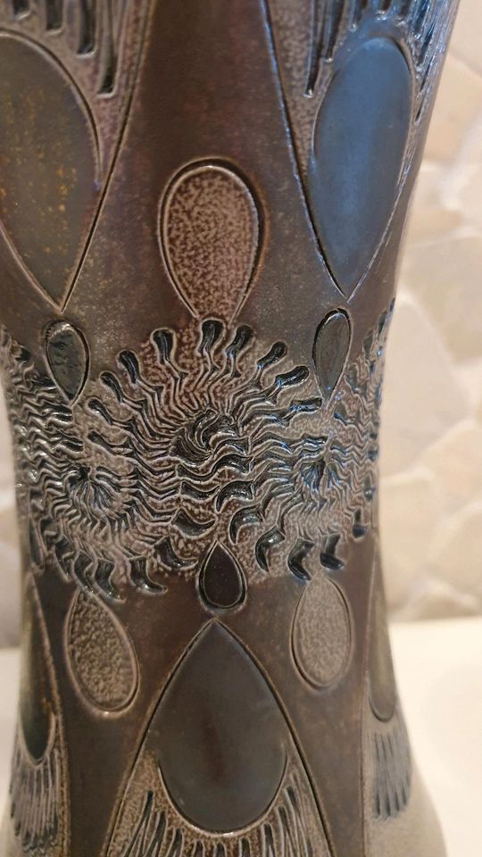 Mega schöne Vase, Handarbeit von M. Fürst, aus Steingut in Blieskastel