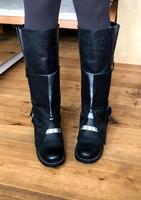 Unikat! UNISA chunky Boots/Stiefel, schwarz-silber DIY Gothic Friedrichshain-Kreuzberg - Friedrichshain Vorschau