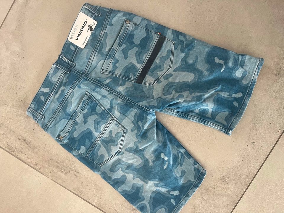 ☼ VINGINO JeansShorts, kurze Hose, blau, camouflage Gr. 14 TOP in Möhnesee