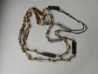 Modeschmuck - Halskette mit Perlmuttplättchen und Hornperlen Rheinland-Pfalz - Walsdorf Eifel Vorschau