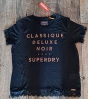 ❣Superdry T Shirt in Schwarz mit Spitze Druck Rosegold Gr.M NEU ❣ Bayern - Bamberg Vorschau