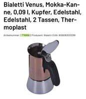 Bialetti Venus, Mokka Kanne Kupfer Edelstahl 2 Tassen Niedersachsen - Lüneburg Vorschau