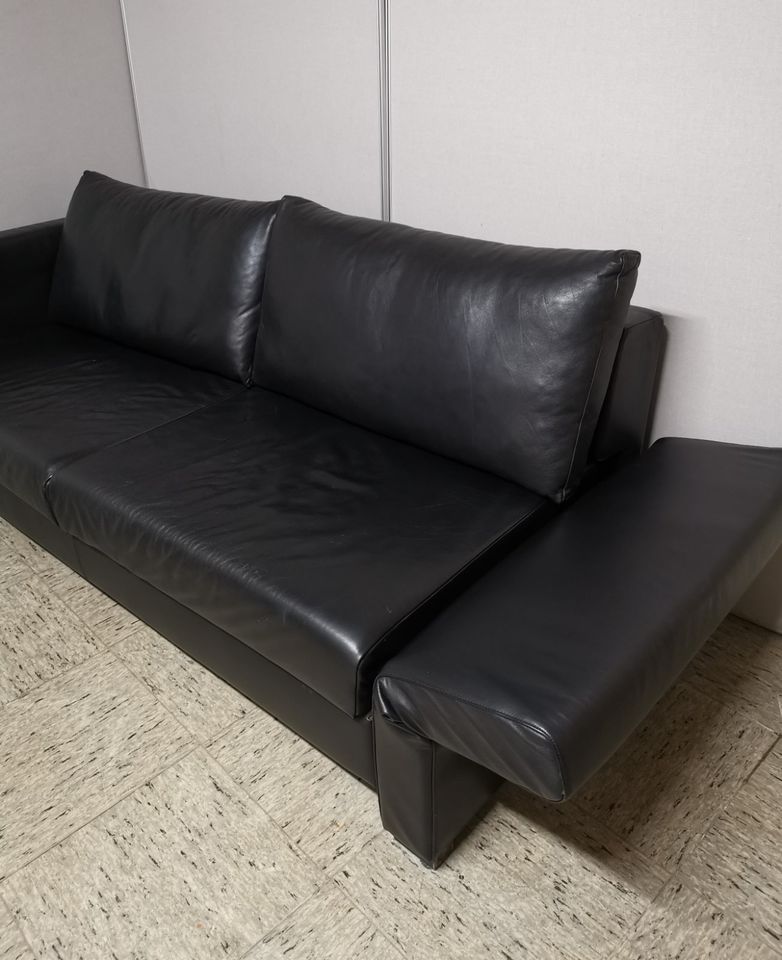 Ledercouch schwarz Franz Fertig die Collection Schlafsofa in Aachen