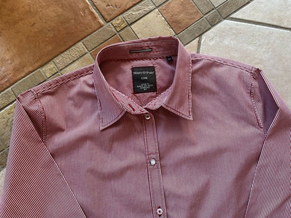 Marc O’Polo Bluse, rot-weiß gestreift, Gr. 44, top in Extertal