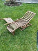 Deckchair aus Teakholz mit Tisch Niedersachsen - Bückeburg Vorschau