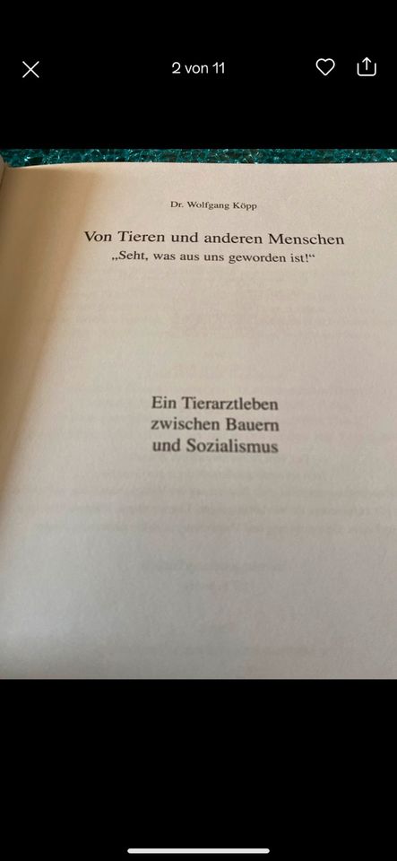 Buch/Von Tieren und Menschen, Tierarztleben zw.Bauern/Sozialismus in Rehau