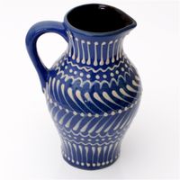 Vase blau weiß aus DDR Zeiten mit Henkel Krug Gefäß Chemnitz - Kapellenberg Vorschau