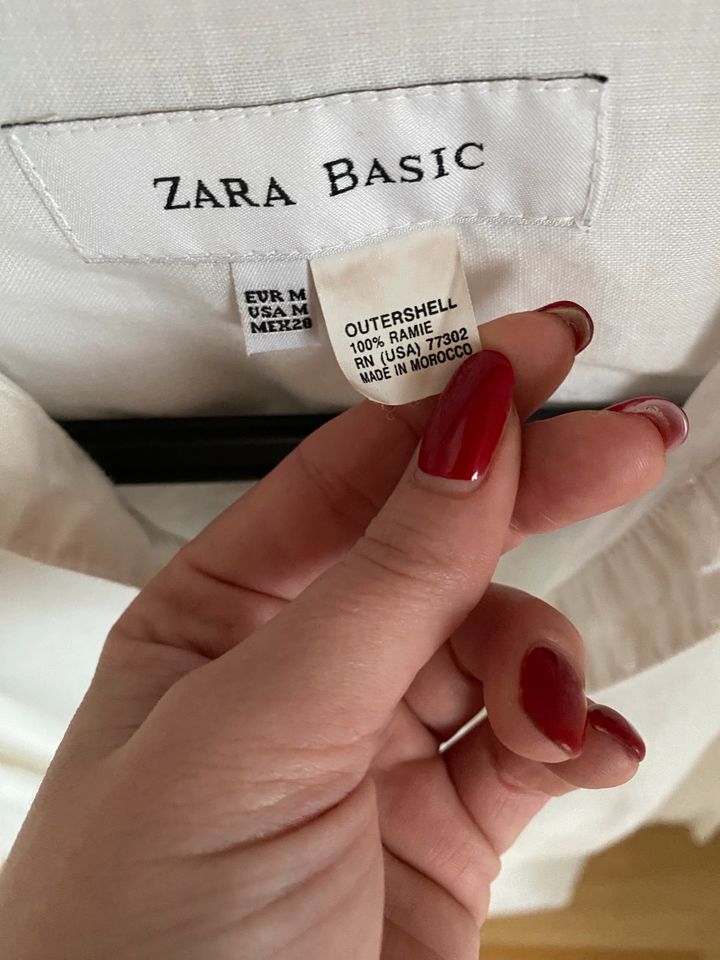 Zara Bluse weiß 38/M 100% Ramie in Kassel