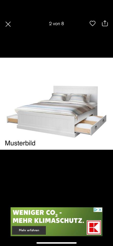 Ikea Bett 180x200 Fjell mit Schubladen und Lattenrost in Herne