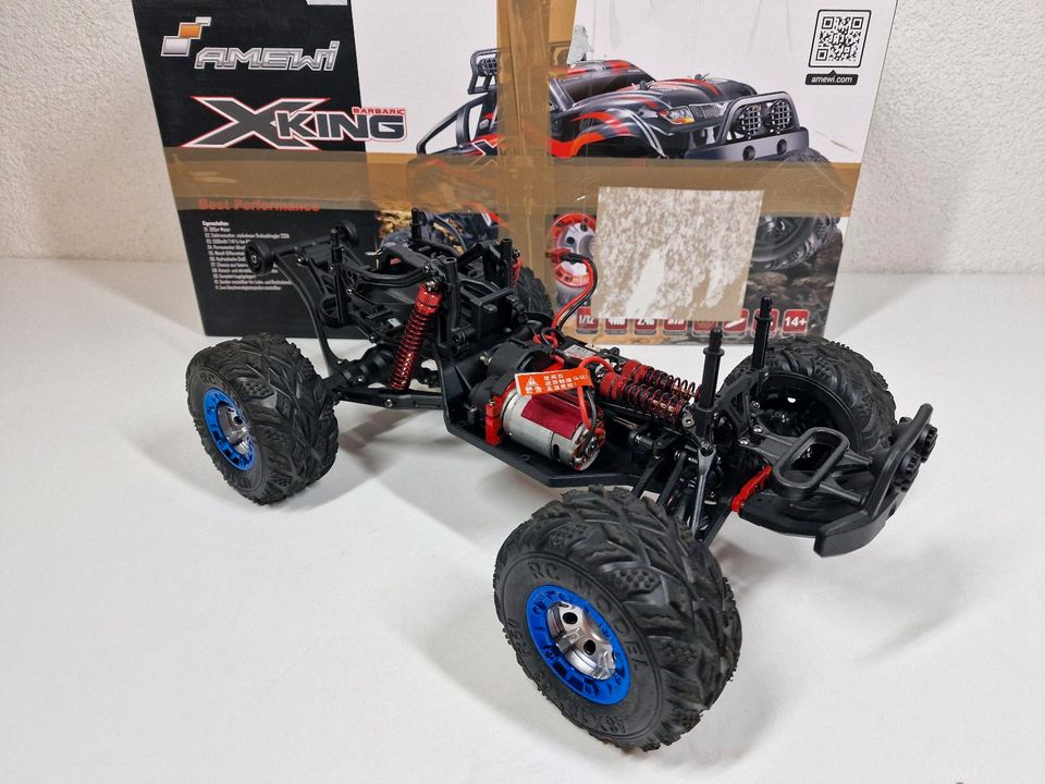 Amewi X-King Rc Monstertruck 1:12 Brushed 30KM/H 4WD RTR Set Grün in Seckach